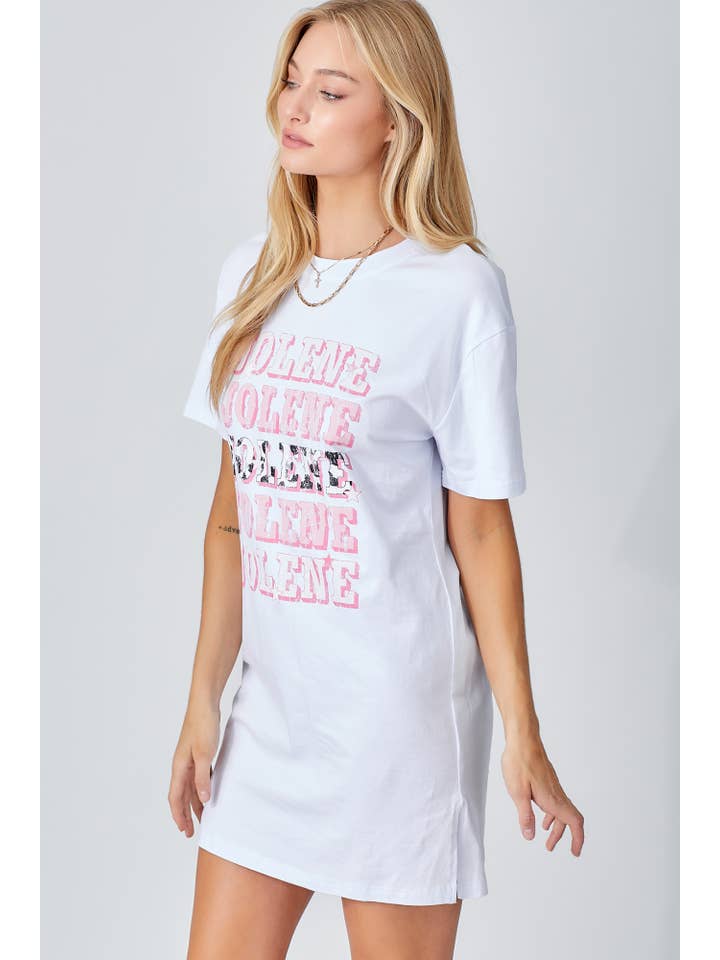 Baevely by Wellmade USA - Vendita all'ingrosso Vestito - Donna - ABITO T-SHIRT CON STAMPA GRAFICA JOLENE15