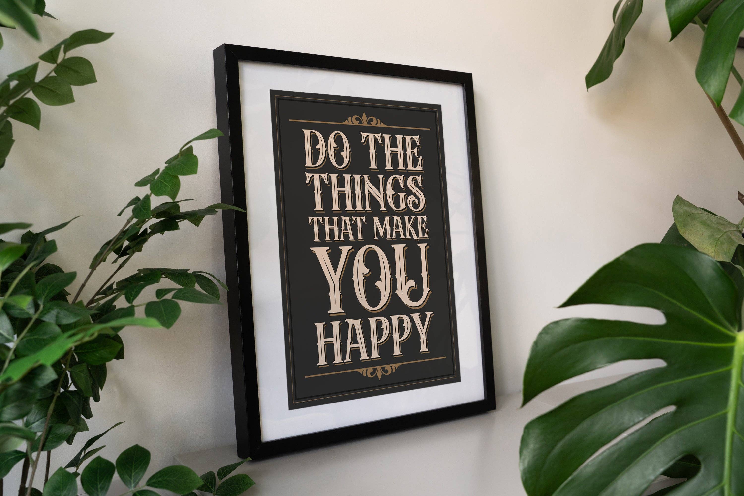 Hayley Jade Design Studio - Wholesale Art Print - What Makes You Happy Vintage Typography Print3