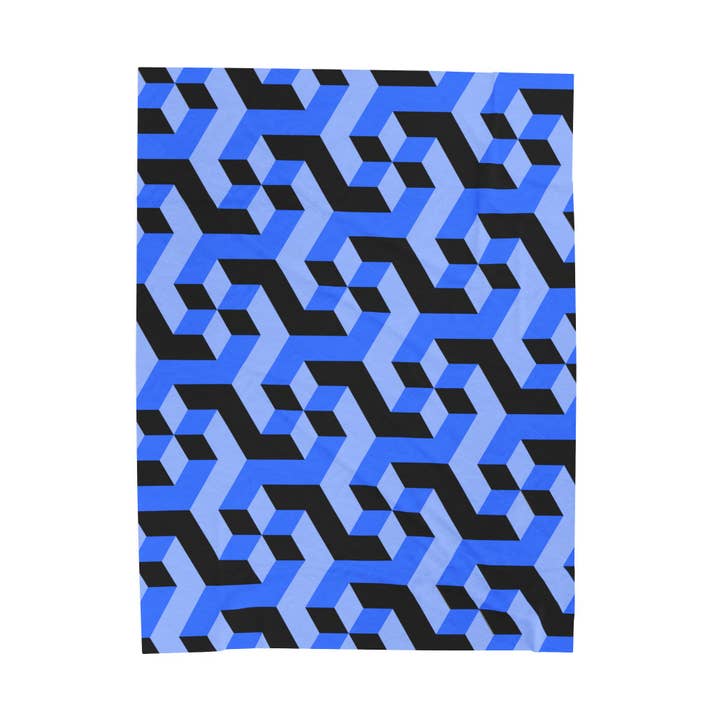 Ohhh So Swag - Wholesale Throw Blanket - Geometric Blue Throw Blanket for Couch Bed Chair Bed | US6