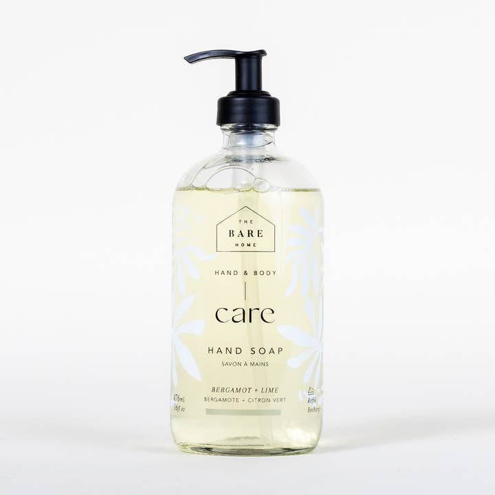 The Bare Home - Wholesale Hand Soap/Wash - Hand Soap 16 fl oz in New Glass Bottle Bergamot + Lime0
