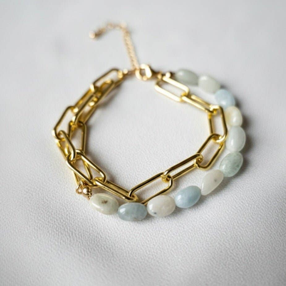 OE! - Wholesale Beaded Bracelet - AQUA  - Braccialetto con acquamarina2