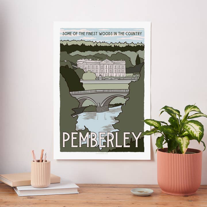 Pemberley Fictional Travel Poster and other Purchase Wholesale silk tissue paper. Free Returns & Net 60 Terms on Faire trending on Faire.