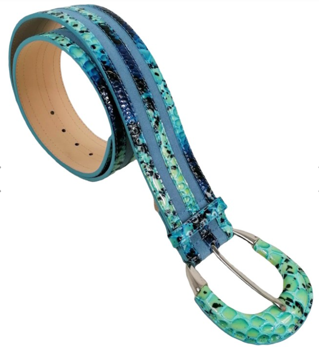 JIJOU CAPRI - Wholesale Riem - Dames - ITBST Italiaanse leren riem met slangenprint JIJOU CAPRI  2