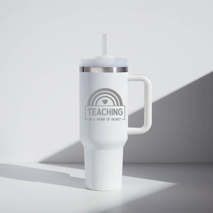 40oz Tumbler Teacher Gift "Teaching is a Work of Heart" for wholesale by We Are The Ripple