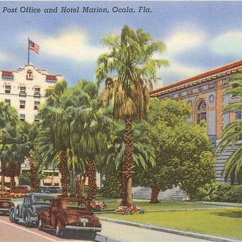 Impressão de Arte FL-1045 Estação de Correios, Ocala, Florida por atacado de Found Image Press