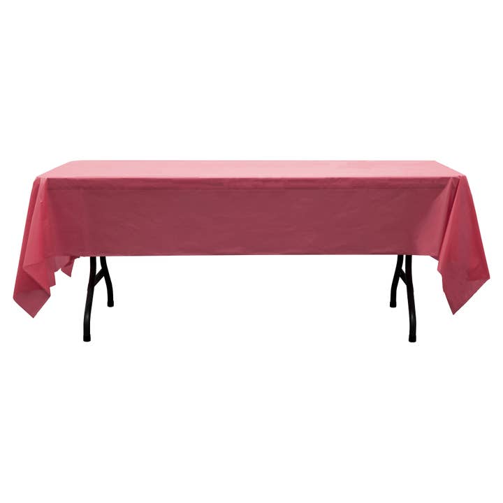 Black Rectangle Plastic Table Covers 12pc/pack - Burgundy for wholesale on Faire