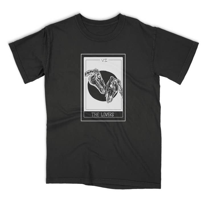 The Lovers Tarot Card Western Graphic Tee for wholesale by Loose Cinch