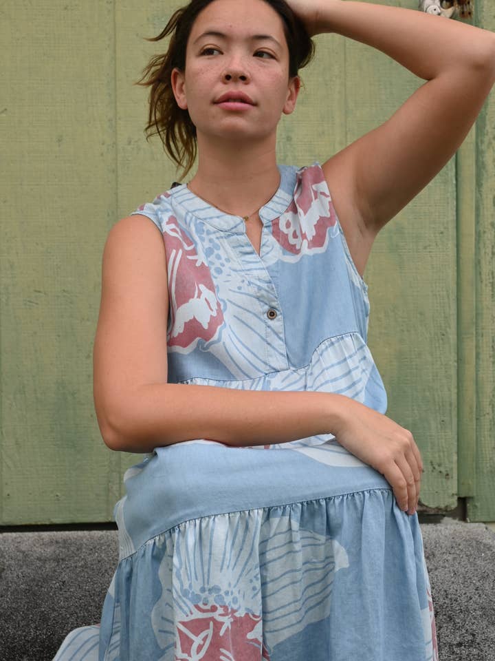 Women's Babydoll Dress in Orchid Skies for wholesale by Paradise Now Hawaiʻi