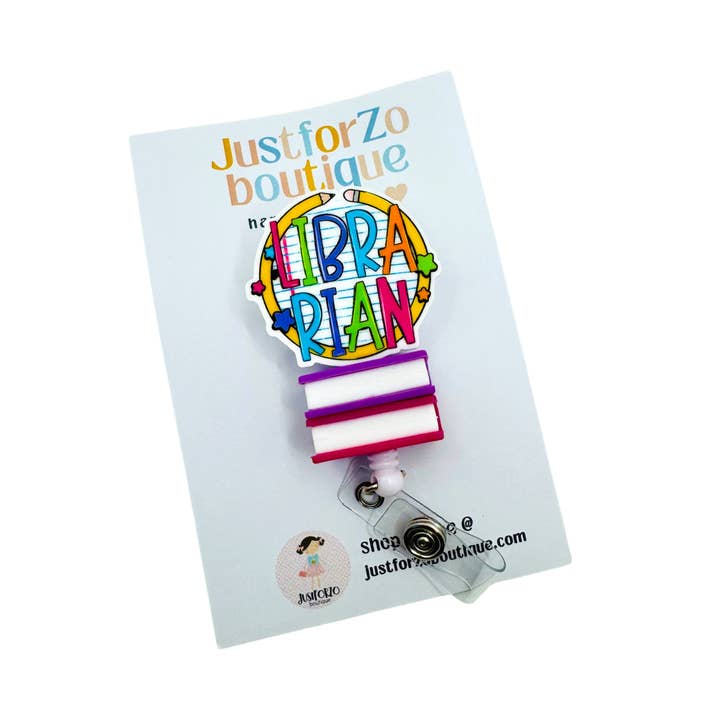 Librarian Badge Reel, Schools, Books for wholesale by JustforZo boutique, Inc.