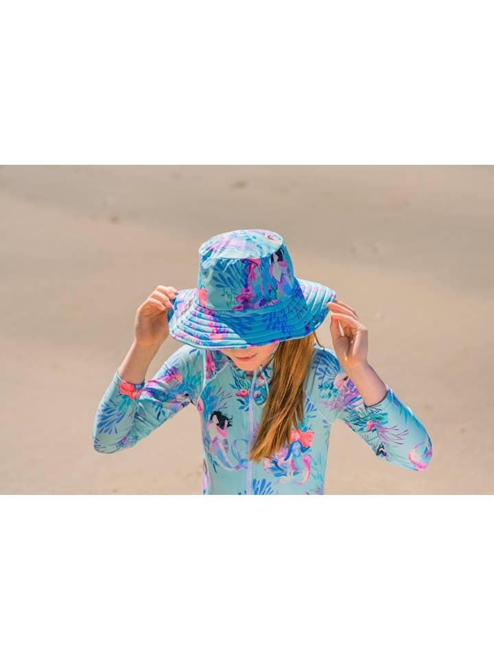 Tribe Tropical - Wholesale Swim cap – Kids & Baby - Wide Brim Swim Hat - Mermaid Waters