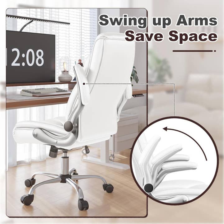Ergonomic High Back Executive Office Chair in White for wholesale on Faire