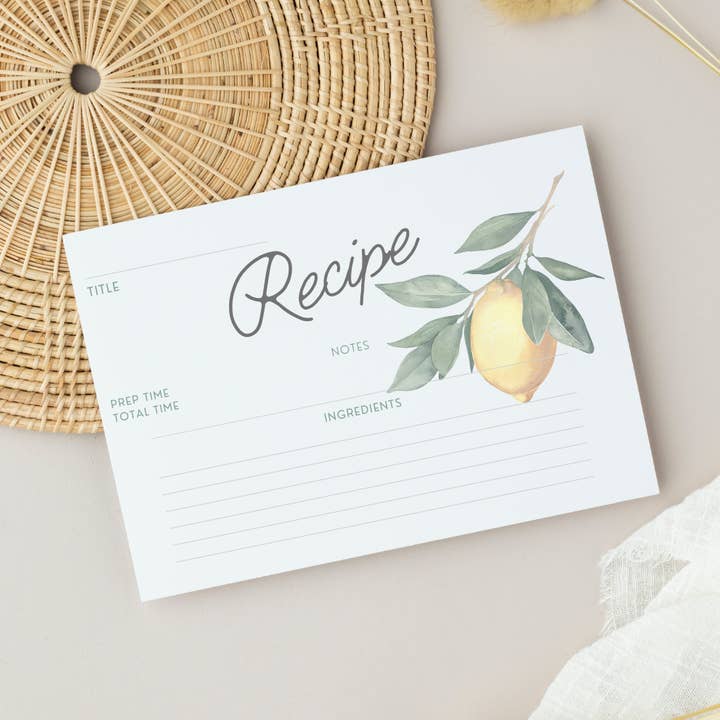 Set di 10 biglietti per ricette Lemon Farmhouse per la vendita all'ingrosso da parte di My Country Story