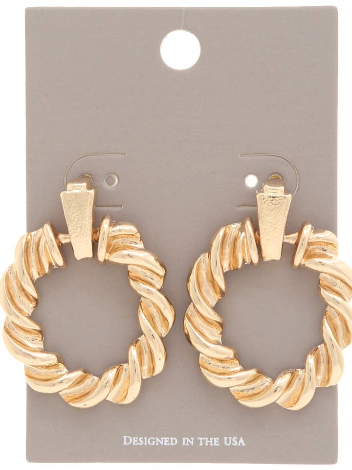 TWISTED HOOP EARRING ER-3756 for wholesale by anbfashion