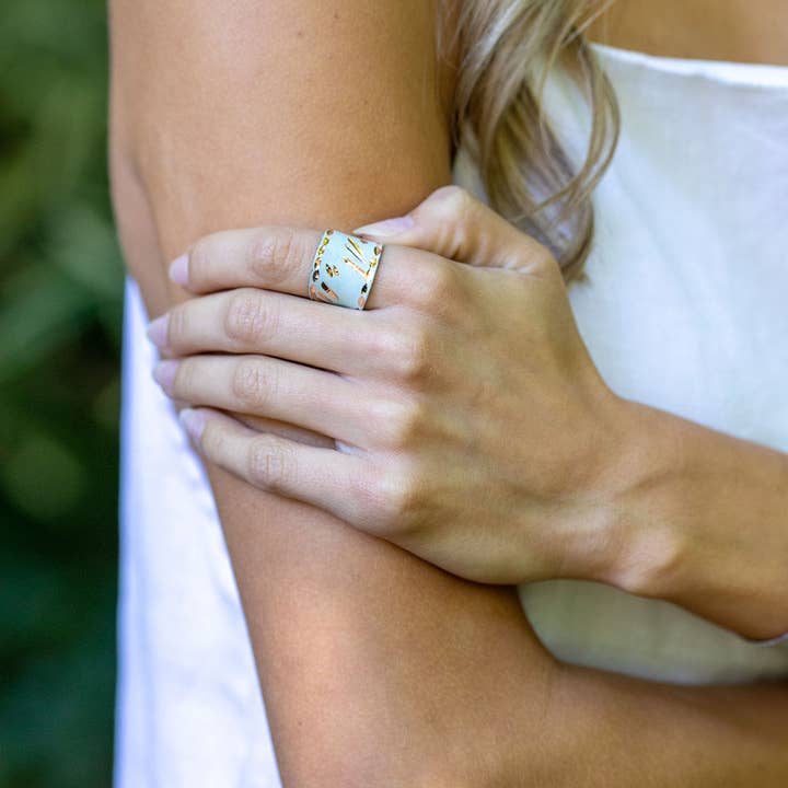 Anju Jewelry - Wholesale Band/Stacked Ring - Patina Engraved Copper Ring Pre-Pack7