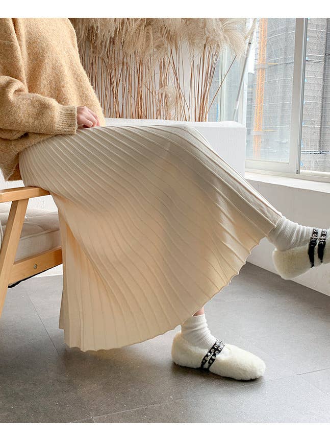 Marayn - Wholesale Skirt – Women’s - Chic ALine Knit Maxi Skirt AutumnWinter12