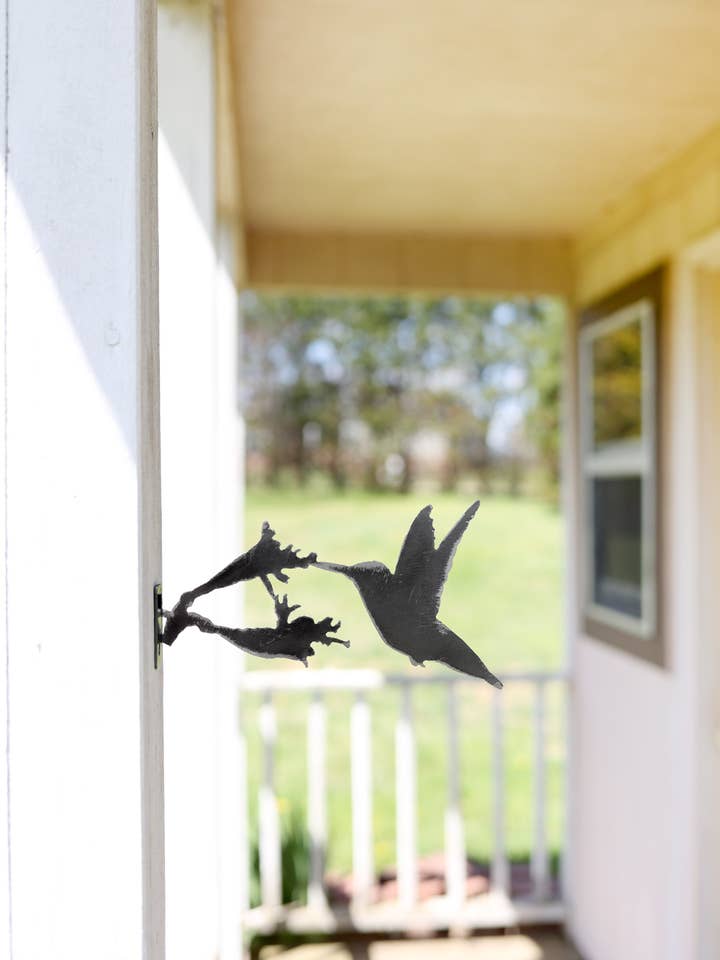 Hummingbird Garden Statue Metal Bird Art for wholesale by Highland Ridge | Handmade Home Decor