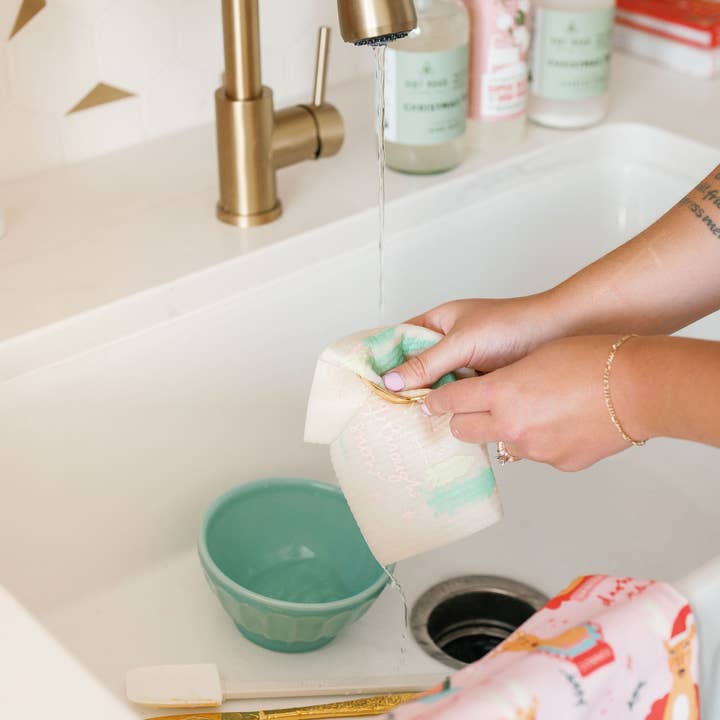 Doe A Deer - Wholesale Dishcloth - Dashing Through The Snow Swedish Dishcloth | Holiday4