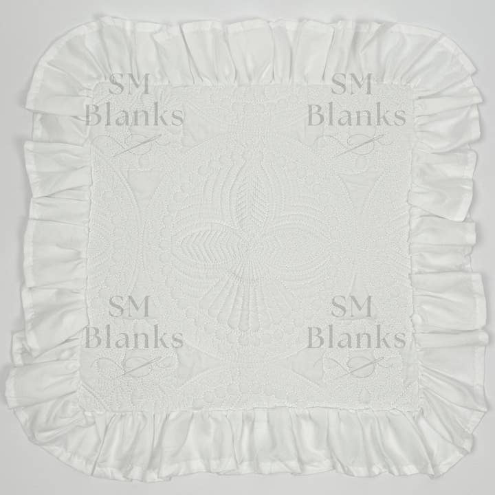 SM Blanks - Wholesale Bedding Pillowcase/Sham - White Ruffle Heirloom Pillow Sham