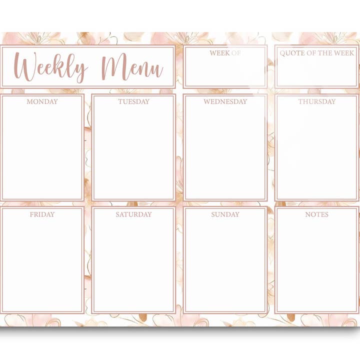 Dry Erase Weekly Menu, Wedding Gifts, Meal Planner, Mom Gift for wholesale by Clairmont & Co