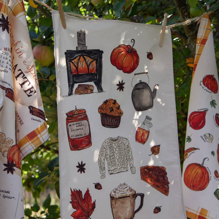 CAROFROMWOODLAND - Wholesale Tea Towel - Les Favoris d'Automne tea towel2