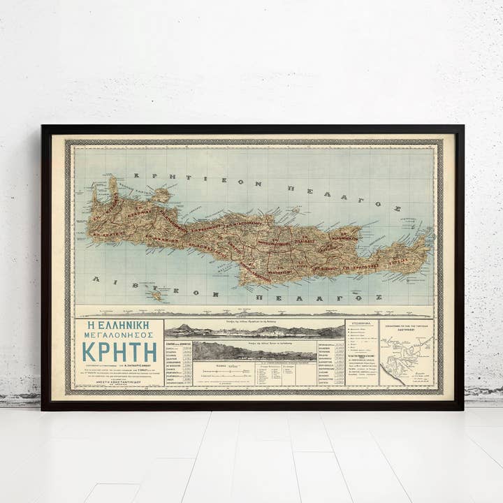 Old Map of Crete Island Greece Crete 1897 | Vintage Map Wall Art Print and other Purchase Wholesale crete. Free Returns & Net 60 Terms on Faire trending on Faire.