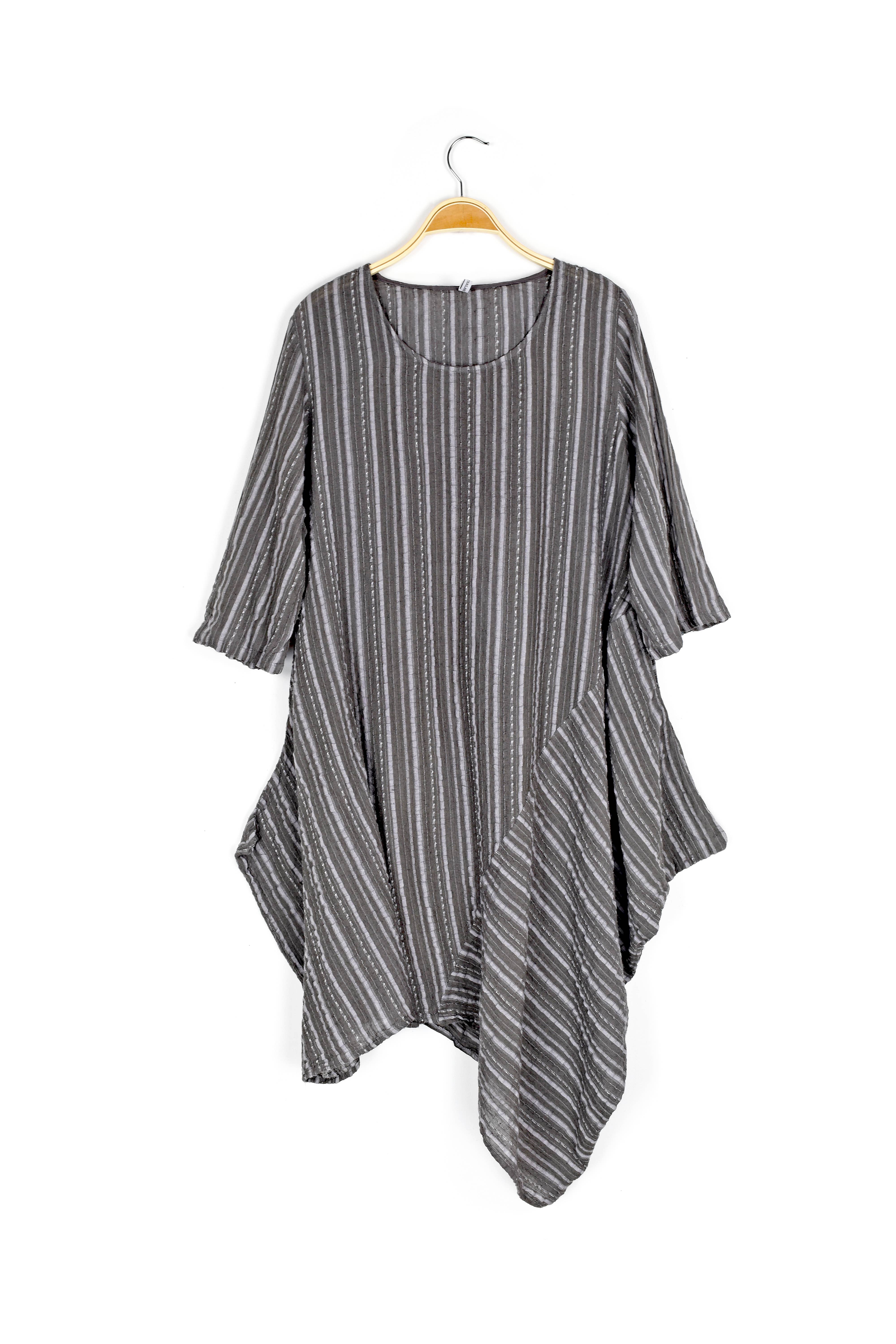 Nusantara Inc. - Wholesale Dress - Women's - Cotton Stripe Dress-06554 (S/M, L/X)2