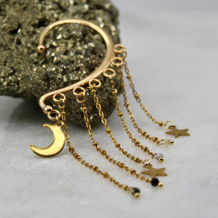 The Stars & Moon Ear Cuff for wholesale by Veluna