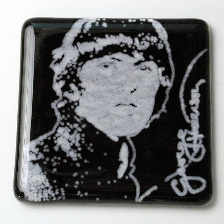George Fused Glass 4" Single Coaster for wholesale by Kiku Handmade | Contemporary Fused Glass Home Goods