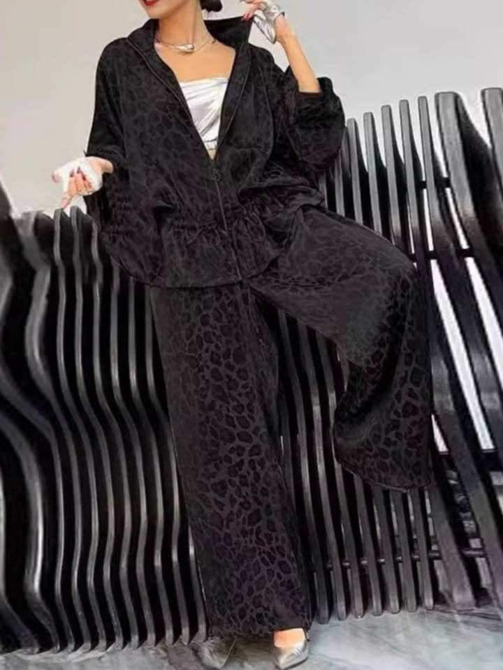 Jiawaknitart - Wholesale Lounge Set - Women's - Relaxed Leopard Print Lounge Set9