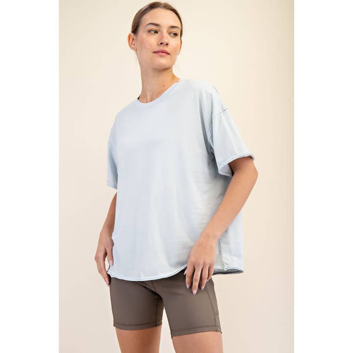 Rae Mode - Wholesale Athletic Top - Women's - WASHED COTTON BOXY TEE