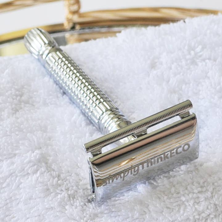 simplyThinkECO - Wholesale Razor - Silver SAFETY RAZOR WITH REPLACEMENT BLADES (Copy)0