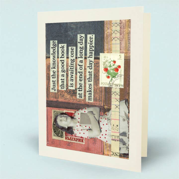 Book Awaiting Card for wholesale by Mina Lee Studio