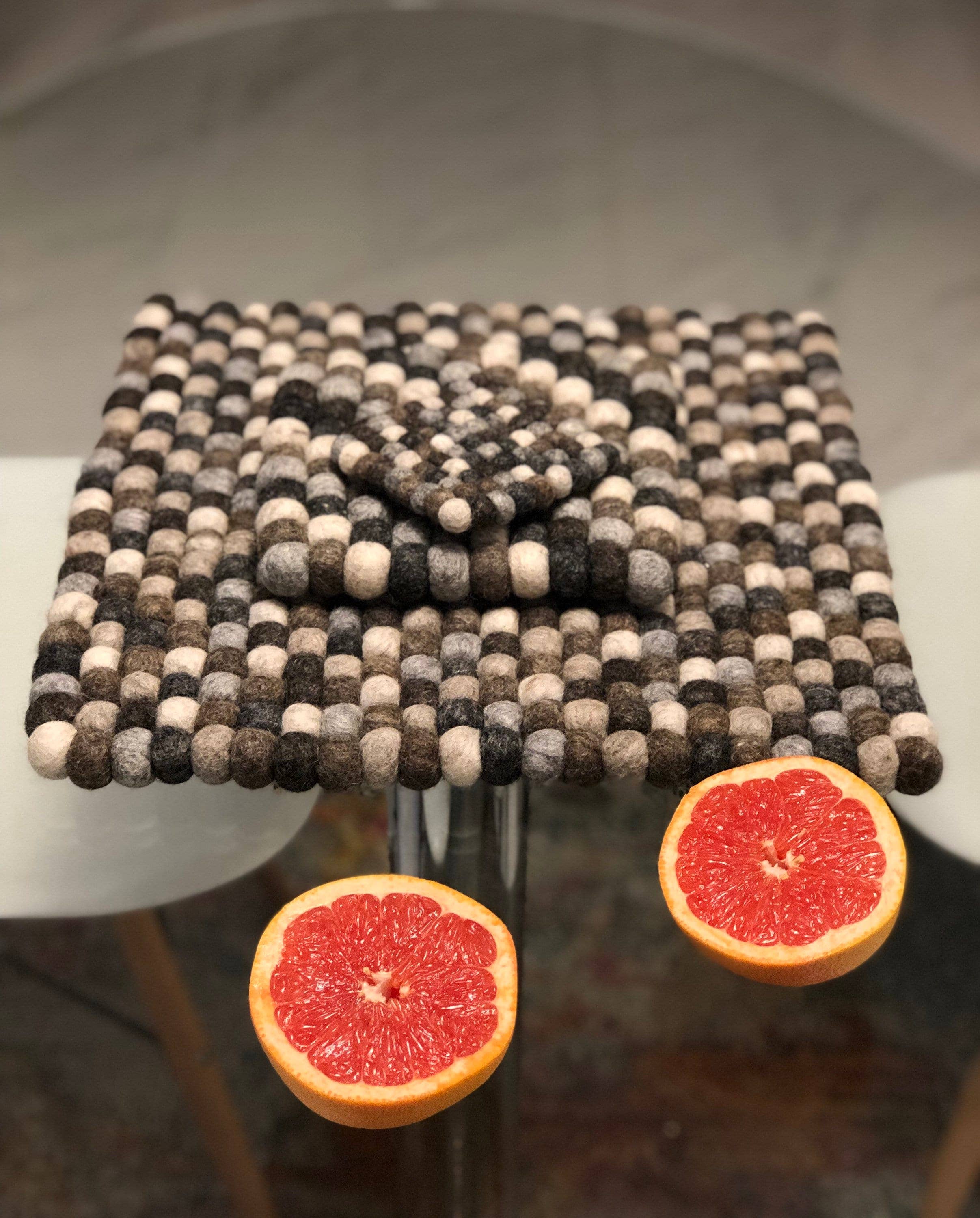 Funky Yak Ltd - Wholesale Trivet - Handmade Felt Pom Pom Trivet/hotpad5