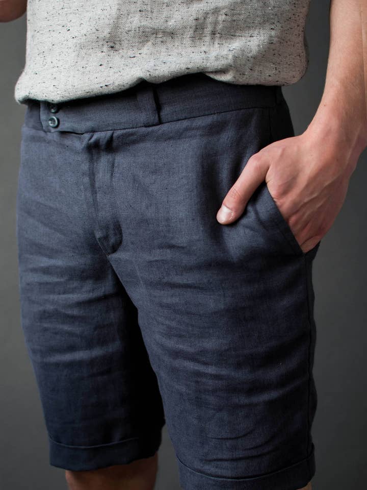 Bermuda in lino per la vendita all'ingrosso da parte di VADU Linen