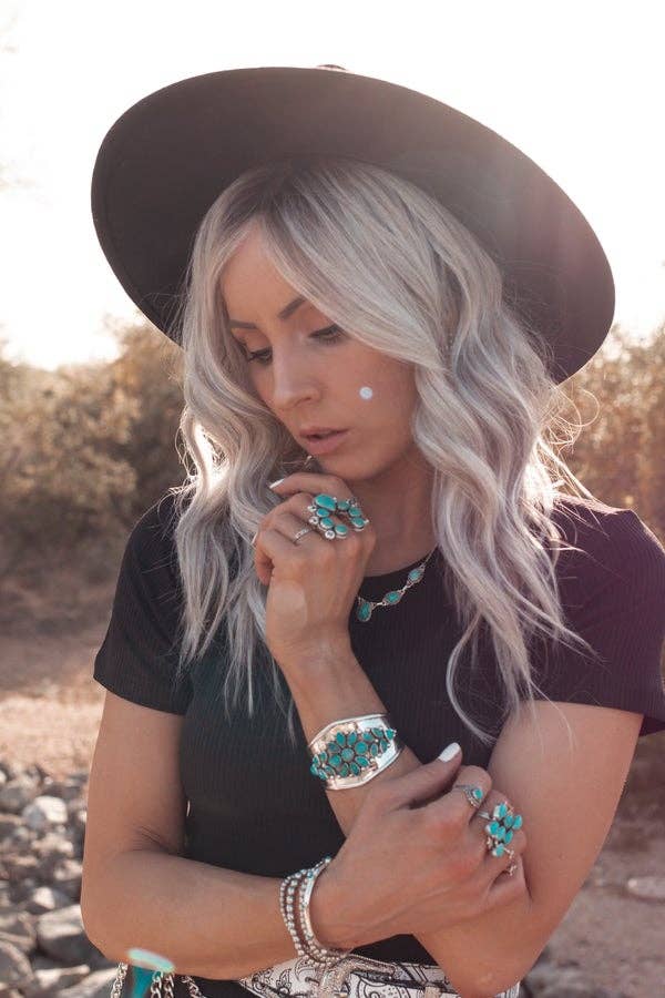 Krush Kandy – Anel de cocktail/declaração por atacado – Anel em Prata Esterlina Squash Blossom Horseshoe | Várias opções de pedra!2