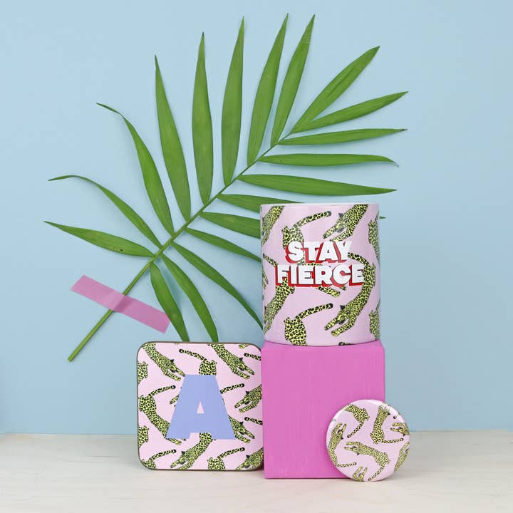 Fawn & Thistle Ltd – Großhandel Kaffeebecher – Tasse Stay Fierce Leopard | Kaffeebecher | Motivationstasse