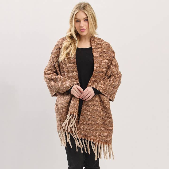 Anarchy Street - Wholesale Scarf - Women's - Soft Multi Tone Fringe Oblong Scarf2