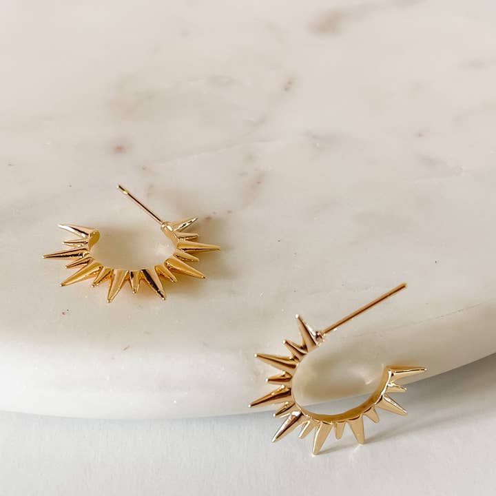 Bella Rey jewelry - Wholesale Stud/Post Earrings - Mikel 18k gold stud earrings-non tarnish-hypoallergenic2