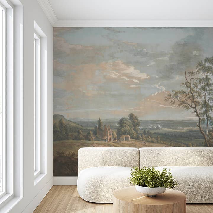 Mural de Parede Autocolante de Paisagem Rural, Cénico Vintage por atacado de SimurgWallArts