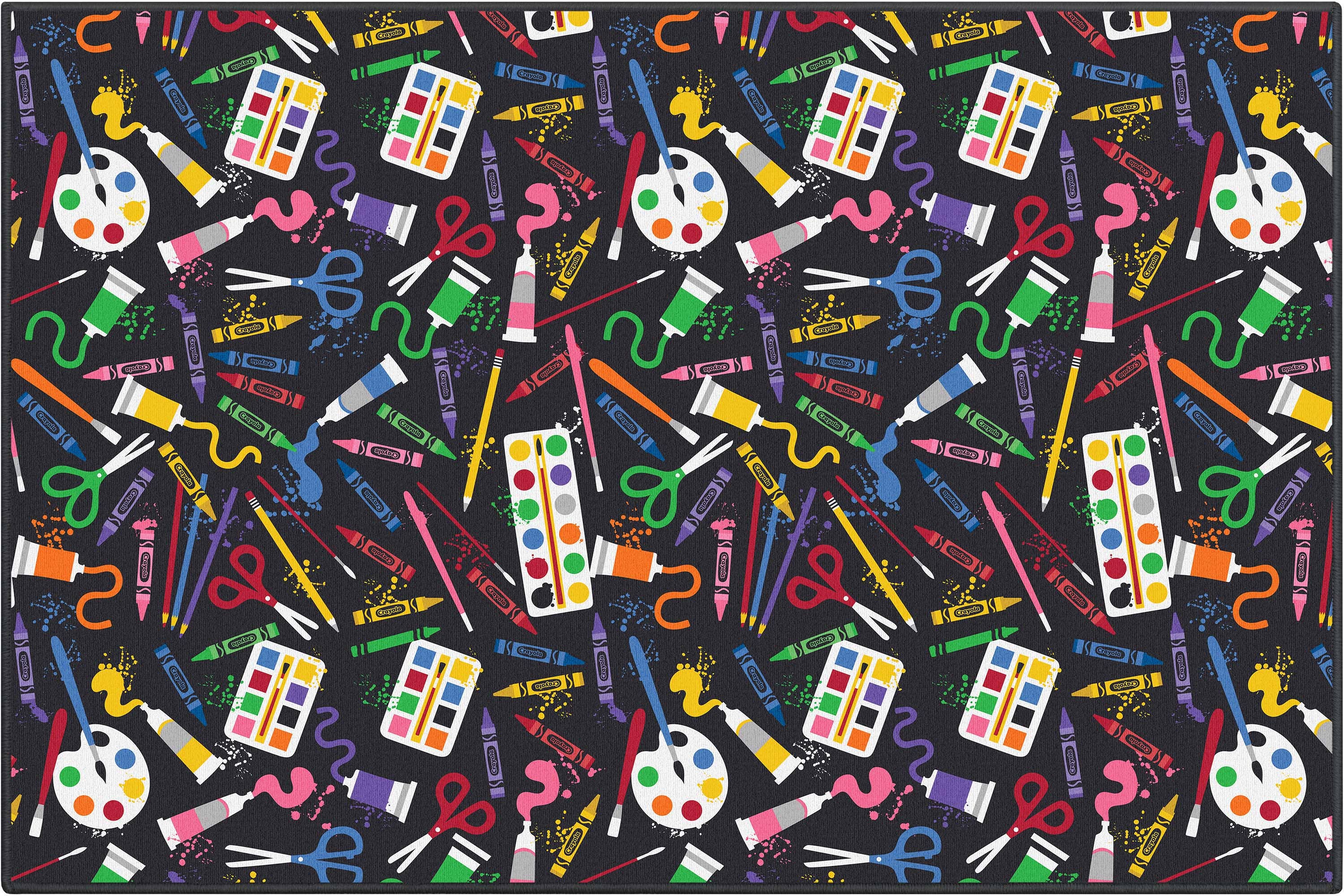 Well Woven – wholesale Matta – Crayola Art Supplies svart område matta av välvävda6