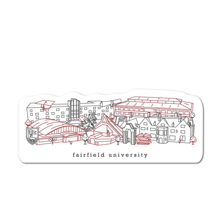 Townsville Art - Wholesale Sticker - Fairfield University Minimalist Sticker/Magnet Connecticut