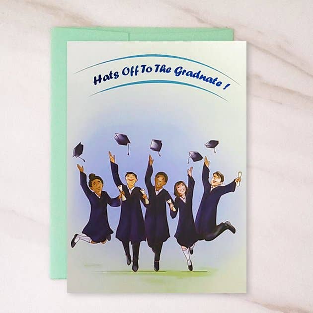 Hats Off! - Graduation Day Greeting Card for wholesale by Wholesalegreetingcards.co