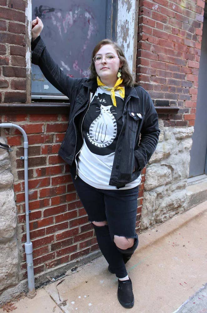 Yonder Studios - Wholesale Screen Printed T-Shirt - Women's - Meh Cat Shirt4