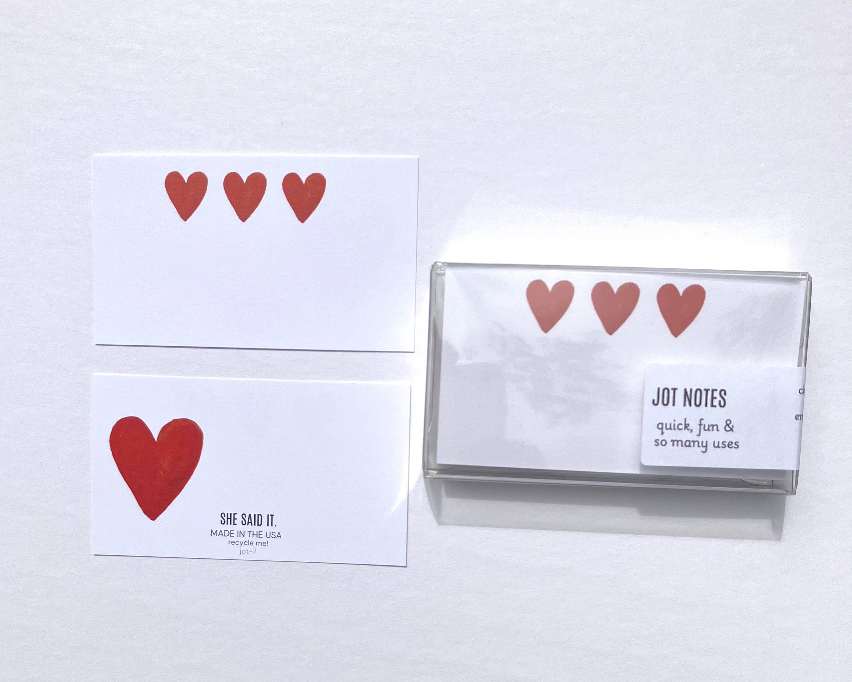 She Said It. - Vendita all'ingrosso Set di cartoleria/cancelleria - Nota JOT - Cuori rossi1