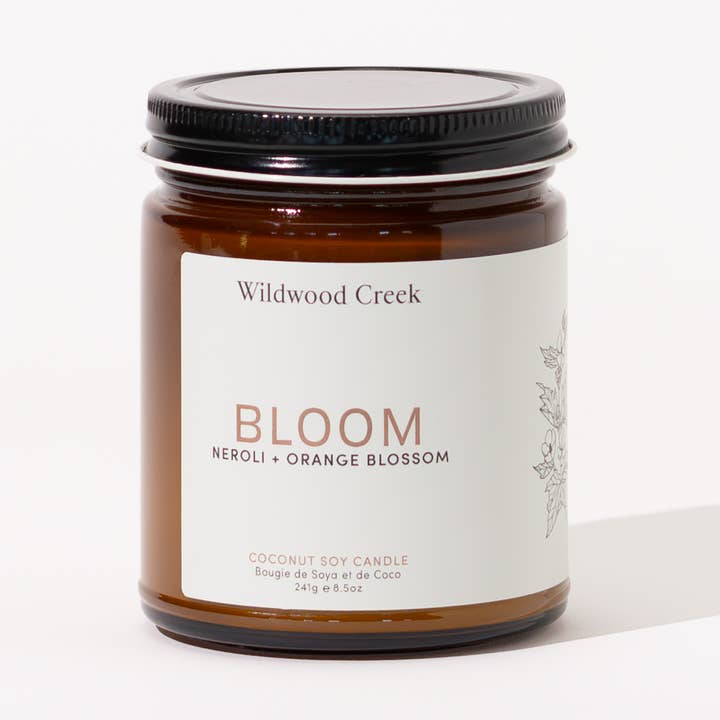 Candela botanica in cera di cocco naturale Bloom | Vegana, non tossica per la vendita all'ingrosso da parte di Wildwood Creek