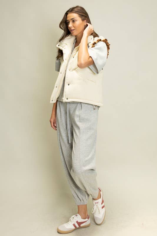 IVORY LO1001 Elegant Embroidered Puffer Vest for wholesale on Faire7