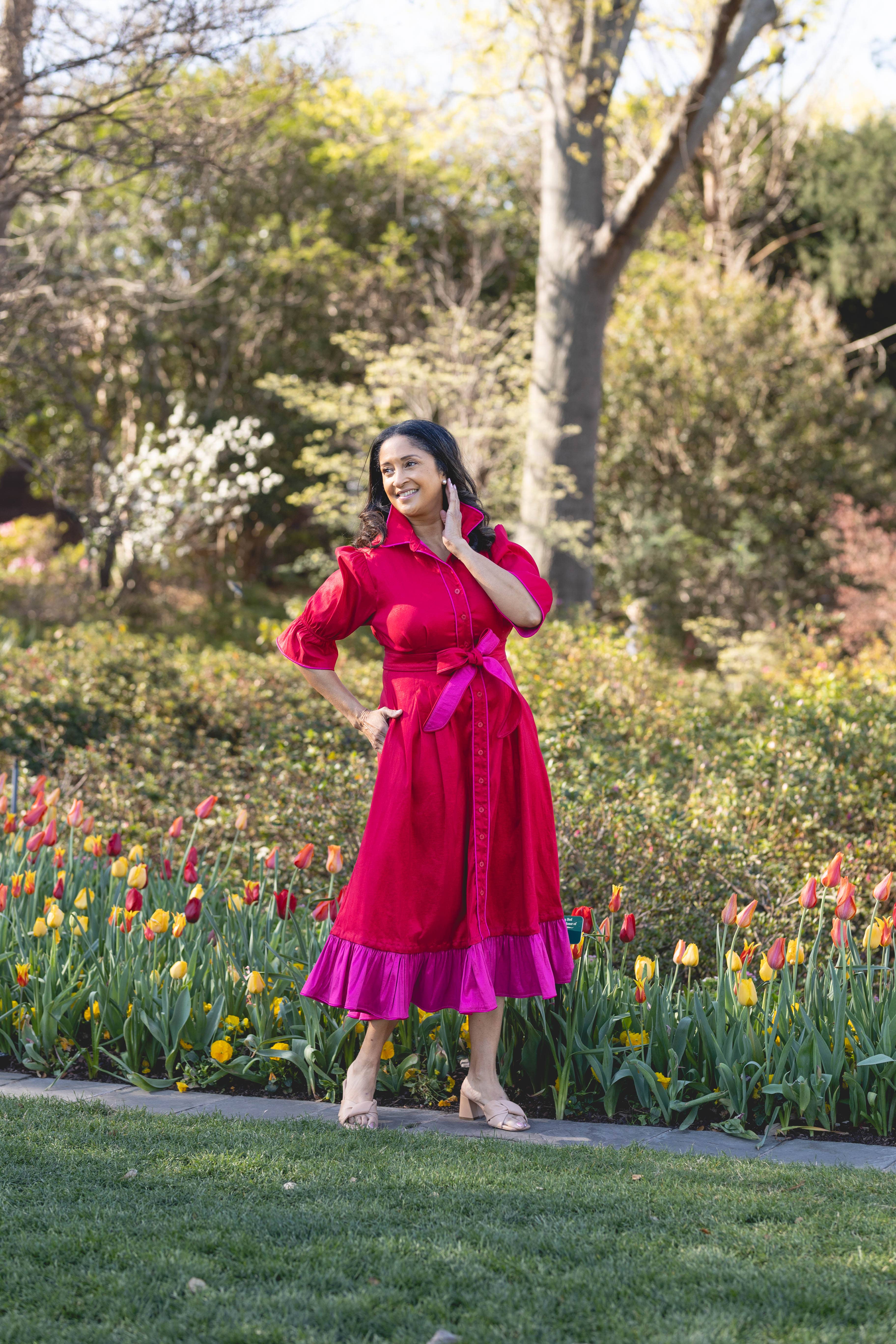 Kim Lolley Designs - Venta al por mayor Vestido - Mujer - VESTIDO CAROL EN ROJO/FUCSIA9