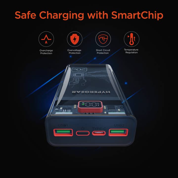 JupiterGear Home - Wholesale Portable charger - HyperGear ClearCharge XL 20000mAh Transparent PD Power Bank6