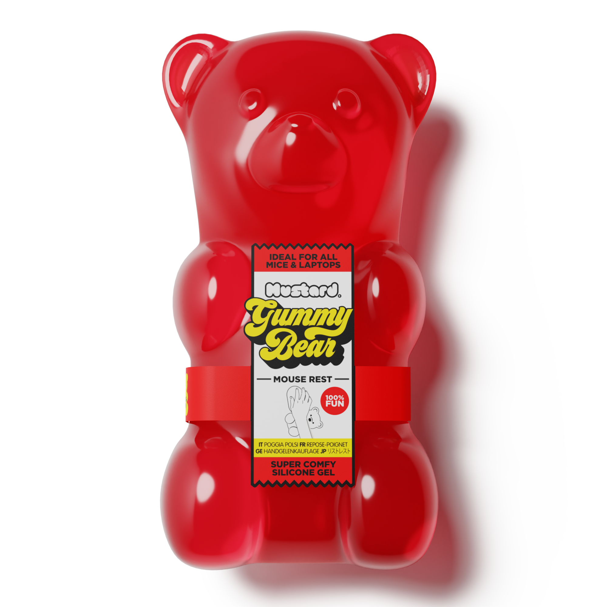 Mustard - Vente Cadeau amusant/original - Reposoir de Souris en Forme d'Ours Gommeux - Rouge0
