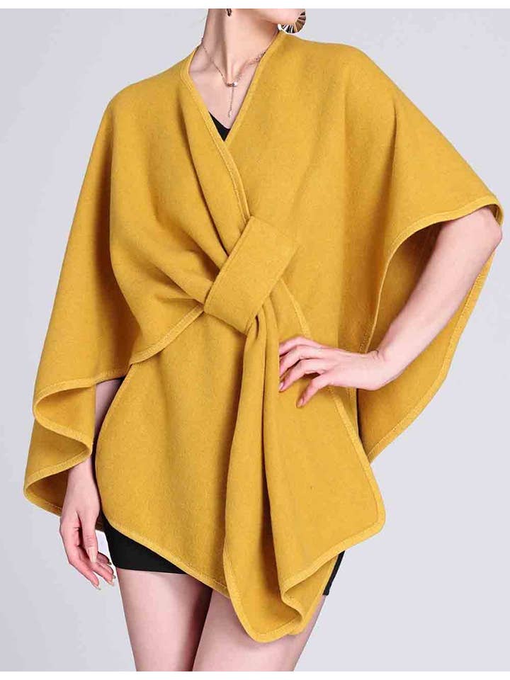 Sweetkama - Wholesale Cape – Women's - Ladies Solid Color Short Sleeves Knit Shawl Cape16